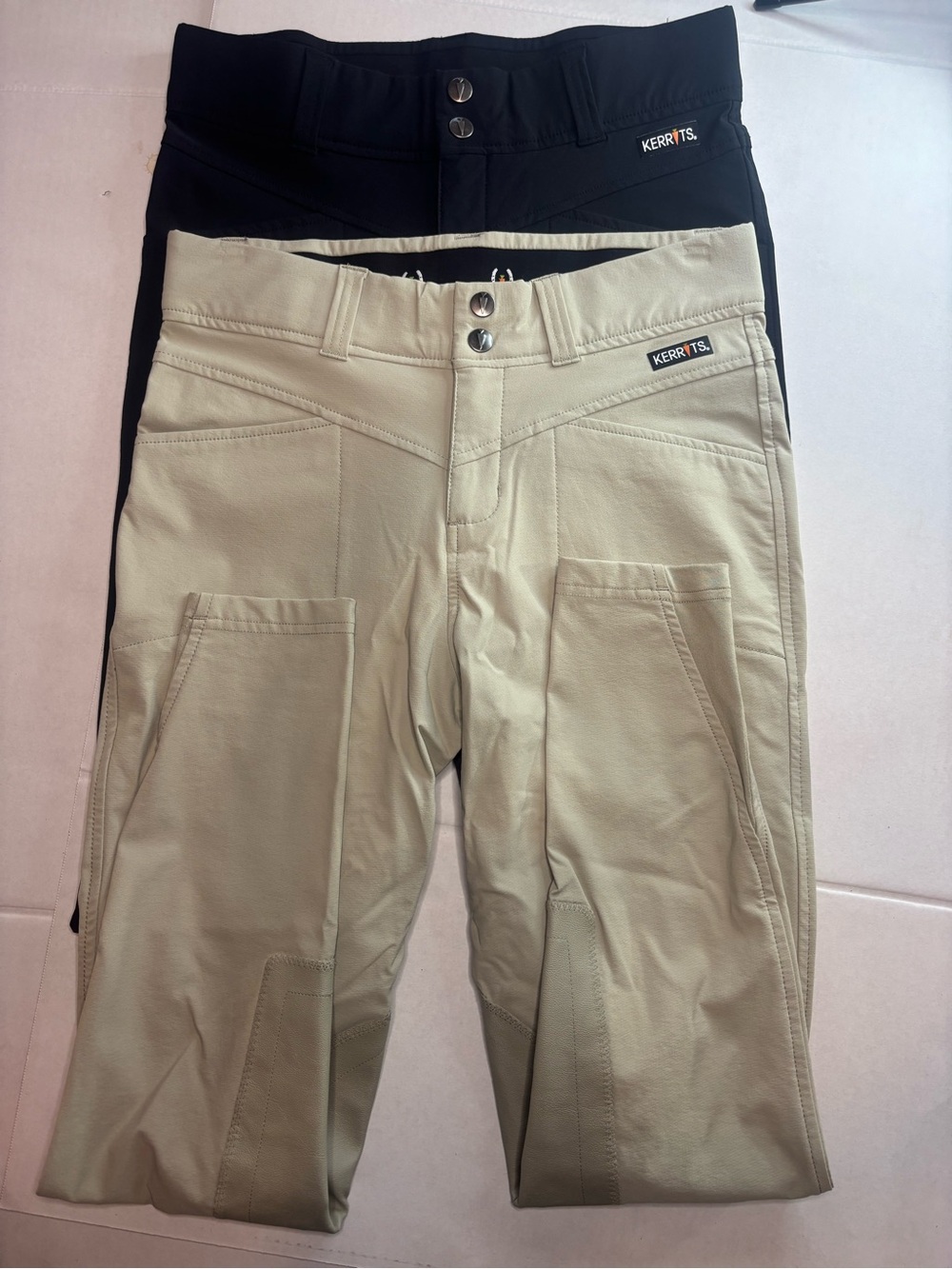 Kerrits Crossover Riding Breeches Bundle x2 - Size Small - Black and Beige